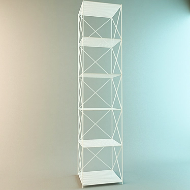 Metal Book Rack: 1750mm Height, 300mm Depth 3D model image 1 