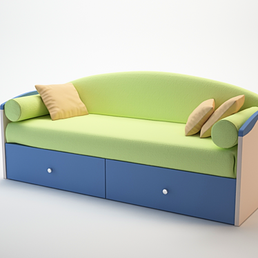 Convertible Kids Sofa-Bed 3D model image 1 