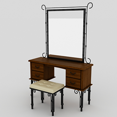 Elegant Hammered Dressing Table 3D model image 1 