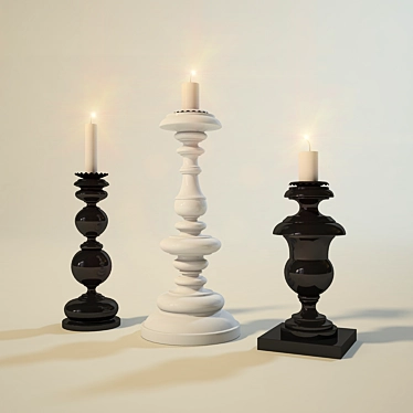 Elegant Home Candles 3D model image 1 