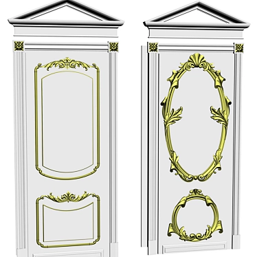 Elegant Classic Doors 3D model image 1 