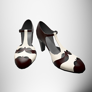 Monochrome Women's Shoes: Classic and Chic 3D model image 1 