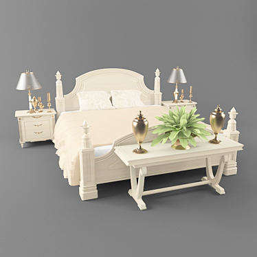 Dream Haven: Luxurious Bedroom Set 3D model image 1 