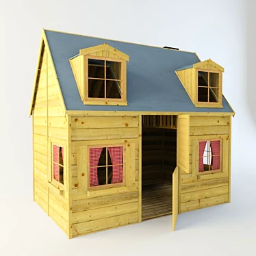 Title: Charming Wooden Kids House 3D model image 1 