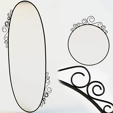 IKEA "EKNE" Round and Oval Mirrors 3D model image 1 