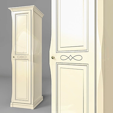 Sandra Wardrobe - One Door, Premium Quality 3D model image 1 