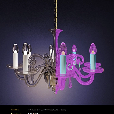 Elegant Preciosa AMADEUS Crystal Chandelier 3D model image 1 