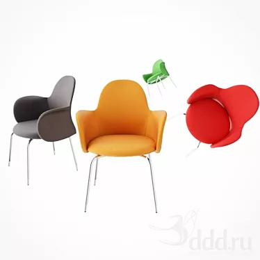 Flower Chair: Stylish Comfort for Home & Office 3D model image 1 