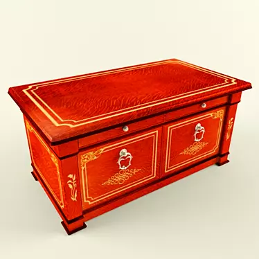 Vintage Bedside Cabinet 3D model image 1 