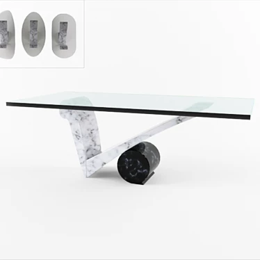 Cattelan Italia Viola d'Amore: Exquisite Marble Dining Table 3D model image 1 