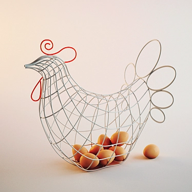 Seletti Fantastico Domestico Chicken Basket 3D model image 1 