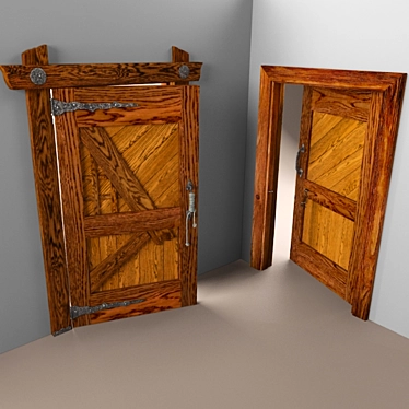 Title: Vintage Oak Decorative Door 3D model image 1 