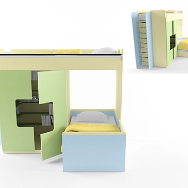 Title: Double Decker Bed 3D model image 1 