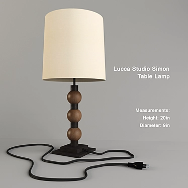  Elegant Lucca Studio Simon Table Lamp 3D model image 1 