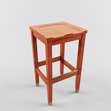 Title: Western-Style Cowboy Bar Stool 3D model image 1 