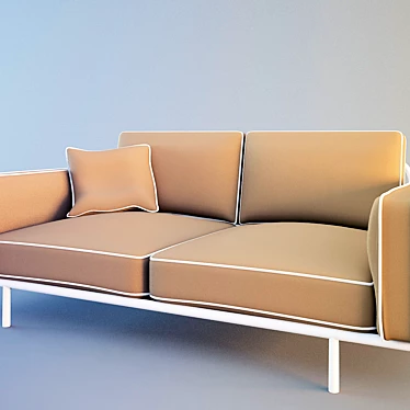 Sleek and Spacious Sofa 3D model image 1 