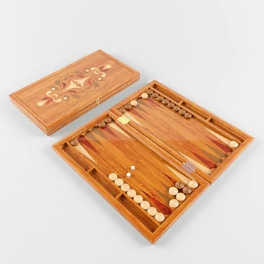 Russian Style Long Backgammon 3D model image 1 