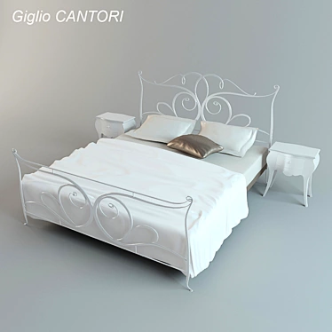 Elegant Giglio Bed by CANTORI 3D model image 1 