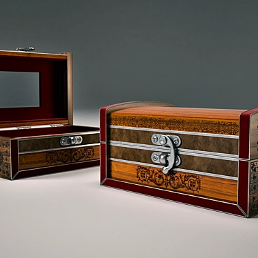 Elegant Wood Jewelry Box 3D model image 1 