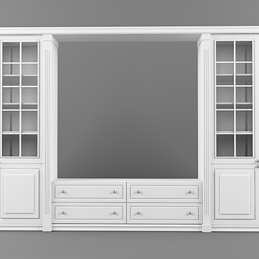 Minimalist White Wardrobe 3D model image 1 