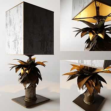 Vintage French Art Deco Table Lamp 3D model image 1 