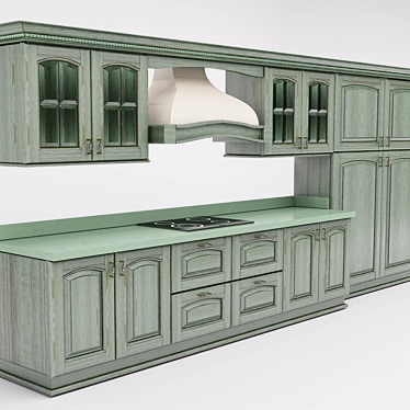 Italian Carrara Kitchen Model 3D model image 1 