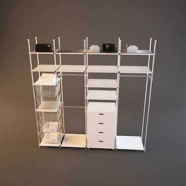 Classic White Wardrobe 3D model image 1 