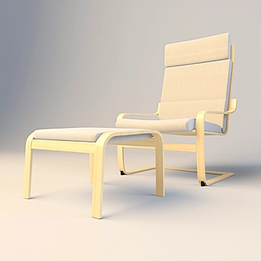IKEA POÄNG Armchair - Removable Cover 3D model image 1 