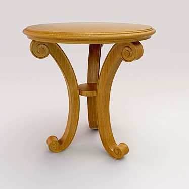 Compact Wooden Side Table 3D model image 1 