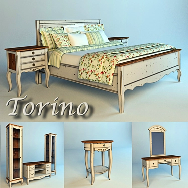 Provence Charm Bedroom Set 3D model image 1 