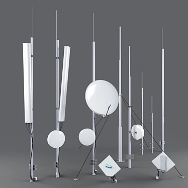 Roof Antenna Set 3D model image 1 