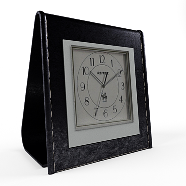 Portable Leather Desktop Clock 3D model image 1 