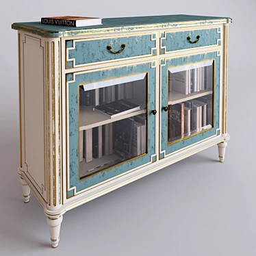 Modern Wooden Bookcase 3D model image 1 