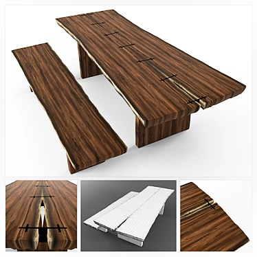  Modern Outdoor Table Set 3D model image 1 