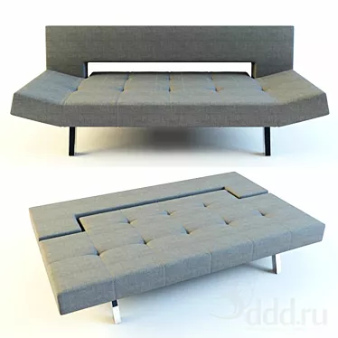 Convertible Wings Sofa Bed: Stylish and Functional 3D model image 1 