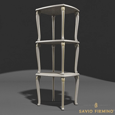 SAVIO FIRMINO 3043-A: Enchanting Carved Wooden Shelving 3D model image 1 