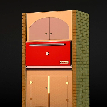 Wood-Fired Josper Oven with Storage Space 3D model image 1 