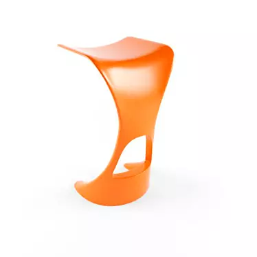 Sleek Metal Bar Stool 3D model image 1 