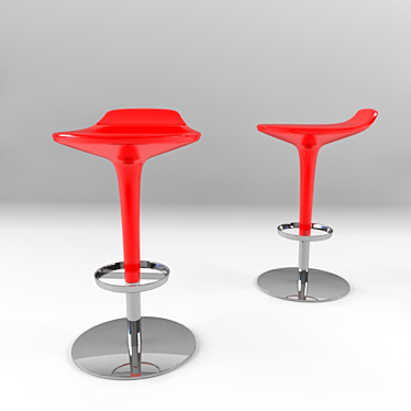 Compact Adjustable Barstool 3D model image 1 