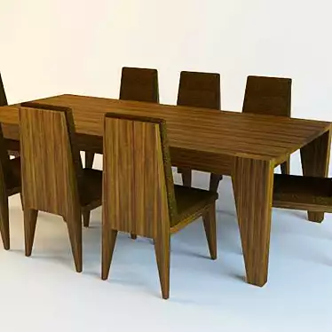 Elegant V36 Dining Table 3D model image 1 