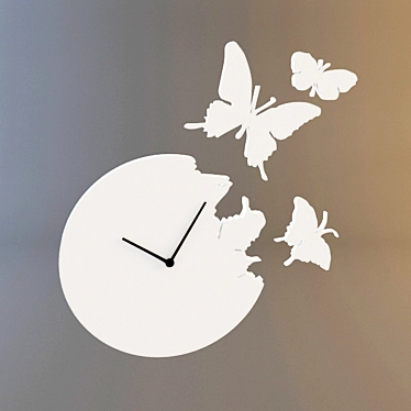 Elegant Butterfly Wall Clock 3D model image 1 