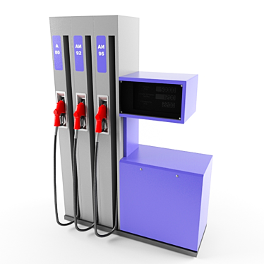 Shelf 200 Fuel Dispenser: Triple Pistol, Dual-sided 3D model image 1 