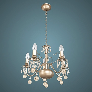 Barcelona Chandelier: German Craftsmanship, Crystal Elements, Nickel Base 3D model image 1 