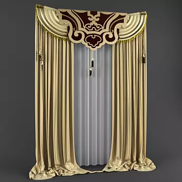 Elegant Drapery: Classical Curtain 3D model image 1 