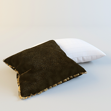 Luxury Faux Fur Pillows 3D model image 1 