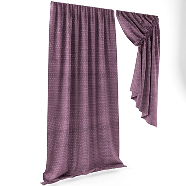 Elegant Textured Curtain Set 3D model image 1 