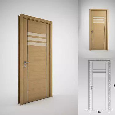 NOVA-4 Displai Door: Stylish, Durable & Secure. 3D model image 1 