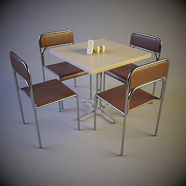 Modern-Pub Dining Set 3D model image 1 