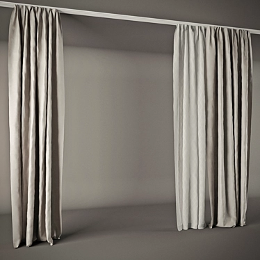 Highly Stylish Curtains for 2.7 Meter Ceiling 3D model image 1 