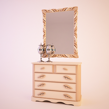 Sweet Reflection: Mon Amour Dresser & Mirror 3D model image 1 